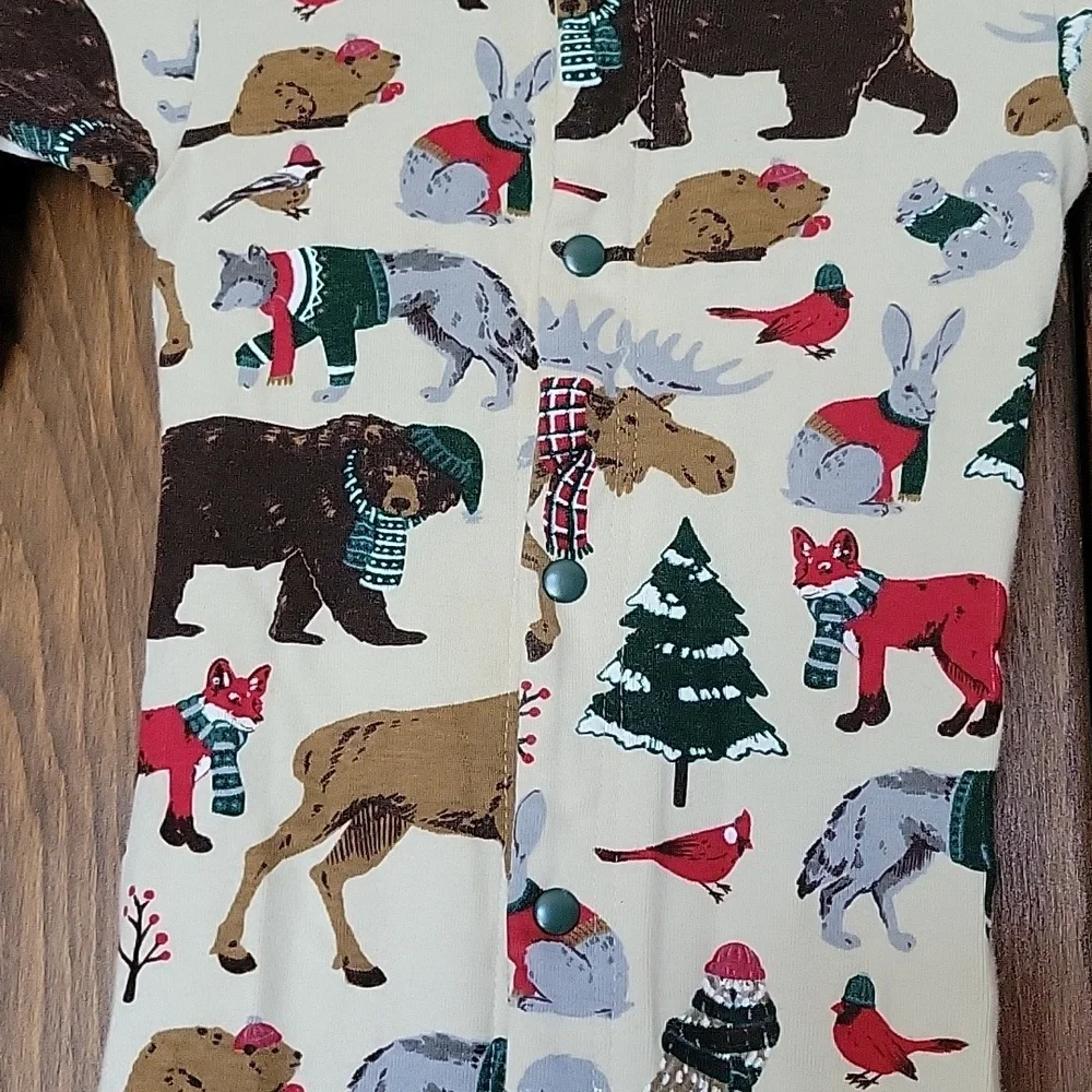 Little Blue House NWOT Woodland Animals One Piece Bodysuit Sz 6-12M
